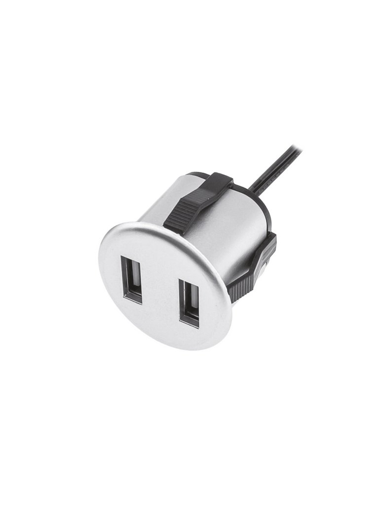 USB nabíječka kulatá aluminium